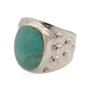 SEED & SAGE Mexico Sterling Silver Turquoise Bead Band Ring